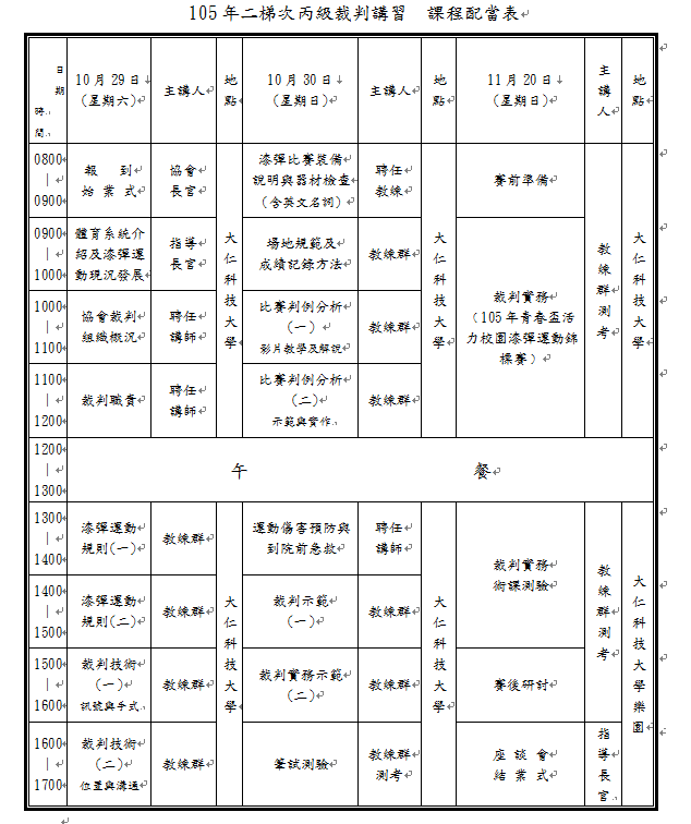 中華民國漆彈運協會丙級裁判講習課程